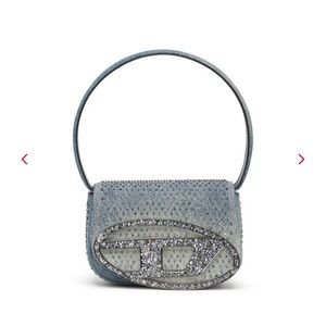 Diesel Iconic shoulder bag in denim and crystals